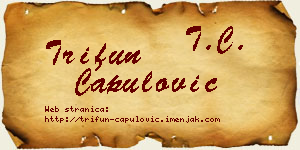 Trifun Capulović vizit kartica